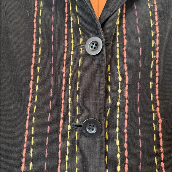 Vintage J. Jill Black Corduroy Jacket with Embroidery Details - Picture 3 of 5